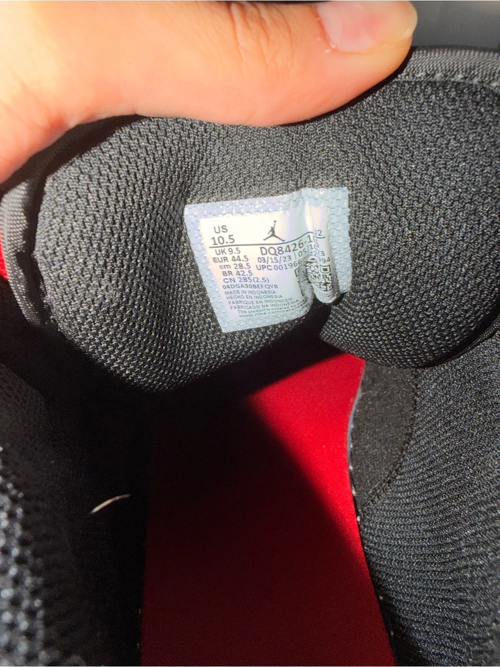 Jordan sneaker featuring